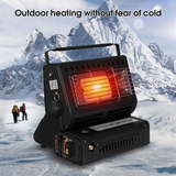 Portable Camping Gas Heater Outdoor Heating Stove Gas Baking Hunting Warmer AU black - Front View