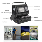 Portable Camping Gas Heater Outdoor Heating Stove Gas Baking Hunting Warmer AU black