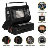 Portable Camping Gas Heater Outdoor Heating Stove Gas Baking Hunting Warmer AU black - Top-Down View