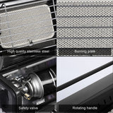 Portable Camping Gas Heater Outdoor Heating Stove Gas Baking Hunting Warmer AU black - 45-Degree Angle