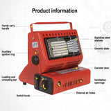 Portable Camping Gas Heater Outdoor Heating Stove Gas Baking Hunting Warmer AU RED - Front View