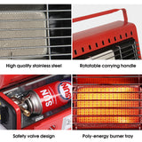 Portable Camping Gas Heater Outdoor Heating Stove Gas Baking Hunting Warmer AU RED - Top-Down View