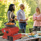 Portable Camping Gas Heater Outdoor Heating Stove Gas Baking Hunting Warmer AU RED - Rear View