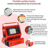 Portable Camping Gas Heater Outdoor Heating Stove Gas Baking Hunting Warmer AU RED - Low Angle