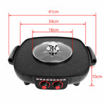 Electric 2 in 1 Hot Pot BBQ Oven Smokeless Barbecue Pan Grill Hotpot Machine