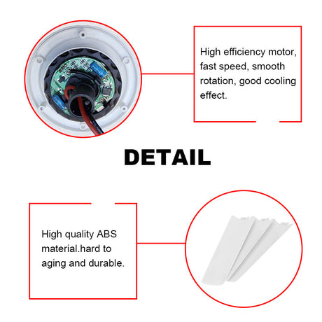 12V Ceiling Fan Portable Solar Power 3 Blade 0.7AMP Caravan Camping Outdoor, image 6