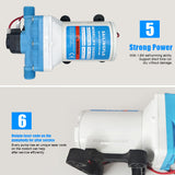 11.3LPM 55PSI 12V Water Pump for Caravan Motorhome Camper Trailer Boat RV - 45-Degree Angle
