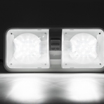 2pcs 12V RV Interior LED Ceiling Light Boat Camper Caravan Trailer Double Dome Light
