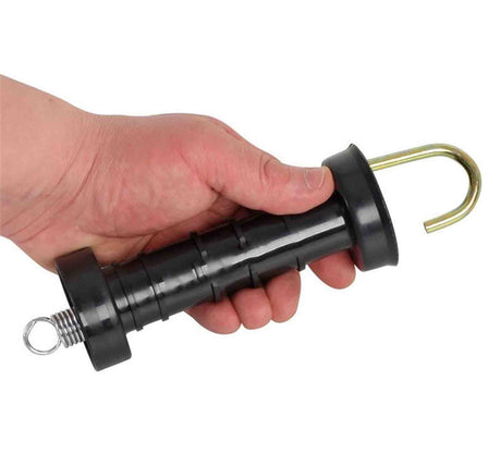 10x Electric Fence Gate Handle Compact Insulated Spring Handles with Hook Black, image 8