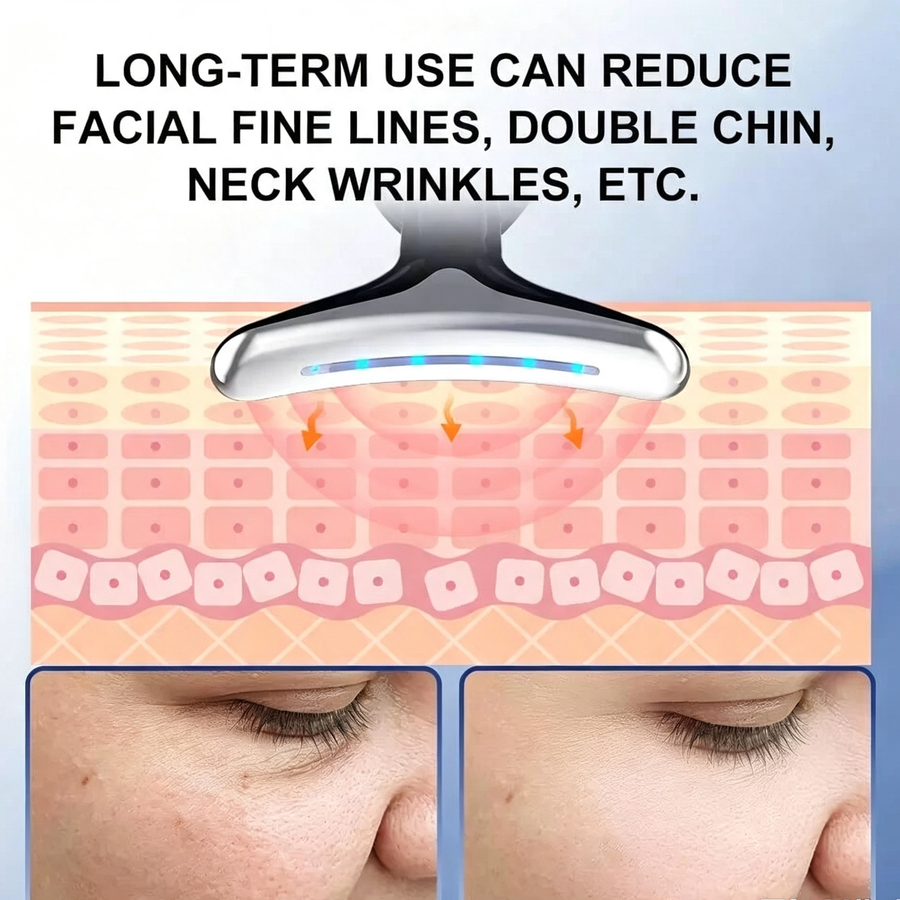 Rejuvenation Massager Neck Anti Wrinkle Face Beauty Device Skin Lifting Tighten Black