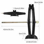 2 T Scissor Jack Car Van Wind Up Tyre Lift Chrome Crank Handle Emergency Tool