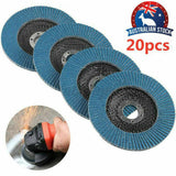 20 PCS 40 Grit Grinding Wheel 5'' 125MM Angle Grinder Flap Sanding Disc AU - 45-Degree Angle