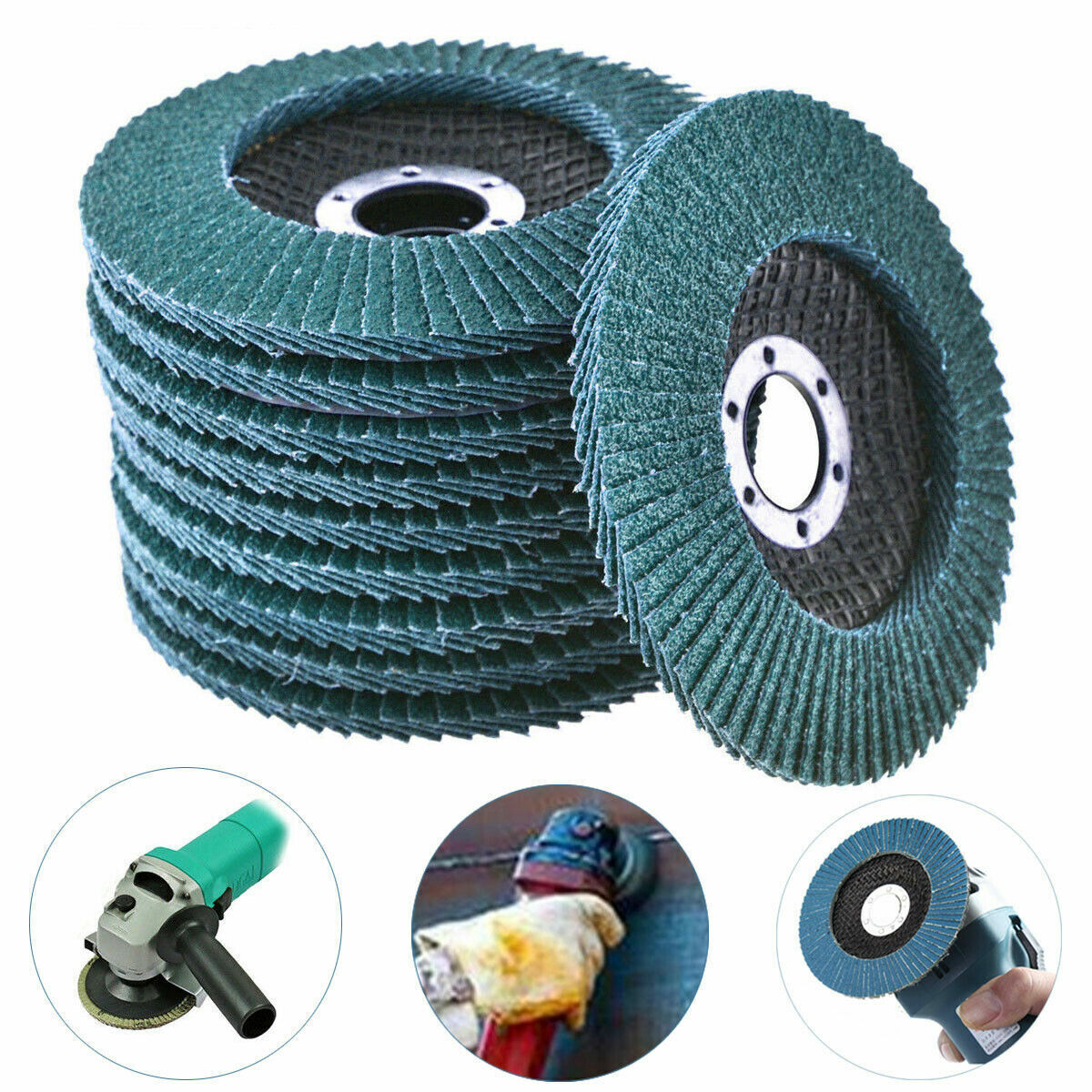 20PCS 5 125MM Angle Grinder Flap Sanding Disc 100 Grit Grinding Wheel