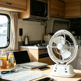 White Caframo FOR Sirocco 11 12v 24VOLT 360 Fan Caravan BOAT ACCESSORIE - Close-Up Angle