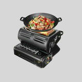 Portable Butane Gas Heater Camping Camp Tent Outdoor Hiking Camper Survival Black - Side View