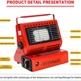 Portable Butane Gas Heater Camping Camp Tent Outdoor Hiking Camper Survival Red - Top-Down View