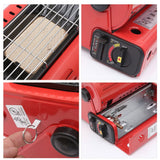 Portable Butane Gas Heater Camping Camp Tent Outdoor Hiking Camper Survival Red - Close-Up Angle