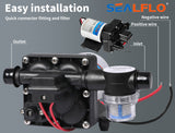 12V Caravan Water Pump High Pressure Self-priming rv Camping Boat 55PSI 11.3L/M - Side View
