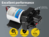 12V Caravan Water Pump High Pressure Self-priming rv Camping Boat 55PSI 11.3L/M - 45-Degree Angle