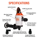 SEAFLO 12V 800GPH LIVEWELL Live Bait Tank Well Aerator Bilge Pump Kit Fishing AU - Front View