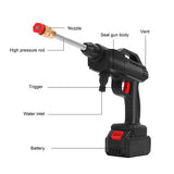 Electric Car Pressure Washer Cordless Spray Gun W/ 2 Battery Water Cleaner Tool - Side View