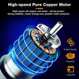 Electric Car Pressure Washer Cordless Spray Gun W/ 2 Battery Water Cleaner Tool - 45-Degree Angle