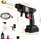 88V Cordless Electric High Pressure Washer Water Spray Gun Car Cleaner 2 Battery - Top-Down View
