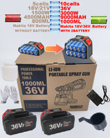 Cordless High Pressure Airless Spray Gun Paint Sprayer For Makita 36V Battery AU - Front View