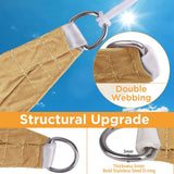 Heavy Duty Waterproof Sun Shade Sail Square Rectangle 320GSM HDPE 98% UV Block - Top-Down View
