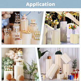 3 PCS Carboard Round Plinth Cylinder Pedestal Wedding Flower Display Stand - Side View