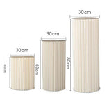 3 PCS Carboard Round Plinth Cylinder Pedestal Wedding Flower Display Stand - Low Angle