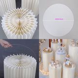 4 Hard Carboard Display Stand Round Plinth Cylinder Pedestal Wedding Flower - Rear View