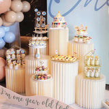 4 Hard Carboard Display Stand Round Plinth Cylinder Pedestal Wedding Flower - Extra Image