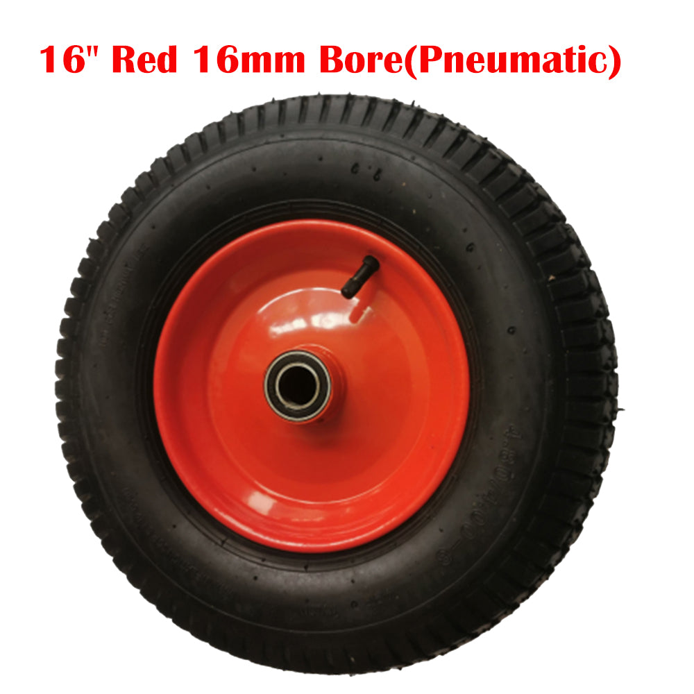 16 Red 16mm Bore(Pneumatic) Tire Steel Rim for Hand Trolley Cart