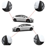 4Pcs Mud Flaps For Tesla Model Y Splash Guards Fender Front Rear TPE Mudguard - Rear View