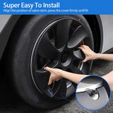 4PCS Wheel Cover Caps 19Inch ABS Black Rim Hubcap Hub Cap For Tesla Model Y - Side View