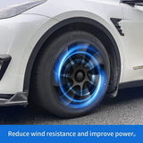 4PCS Wheel Cover Caps 19Inch ABS Black Rim Hubcap Hub Cap For Tesla Model Y - 45-Degree Angle
