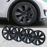 4PCS Wheel Cover Caps 19Inch ABS Black Rim Hubcap Hub Cap For Tesla Model Y - Rear View