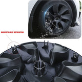 4PCS Wheel Cover Caps 19Inch ABS Black Rim Hubcap Hub Cap For Tesla Model Y - Low Angle
