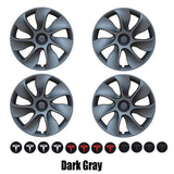4PCS Wheel Cover Caps 19Inch ABS Gray Rim Hubcap Hub Cap For Tesla Model Y - Front View