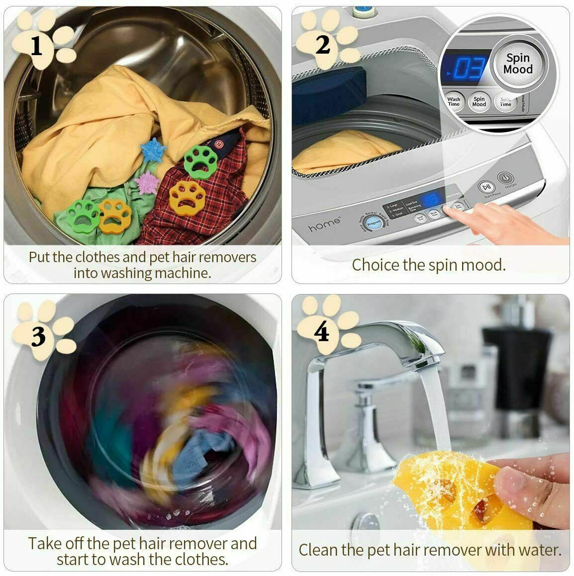 2 Pcs Pet Hair Remover Floating Fur Catcher Laundry Lint Dog CAT Washing Machine