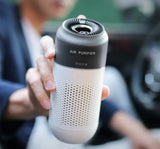 Car Air Purifier Air Freshener Portable Oxygen Bar Ozone Negative Ionizer Cleaner-White - Top-Down View