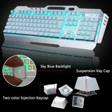 104 Keys Wireless Gaming Keyboard Mouse Set+Mouse Pad, RGB LED Backlit PC/Laptop White-RGB - Extra Image