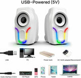 Wired Mini Gaming Speakers with 3.5mm, Portable Computer Mini Speakers for Music - Top-Down View