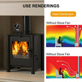 Wood Heater Fan Eco Heat Powered Self-Powered Silent for Fireplace Stove Burner - Extra Image