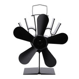 Wood Heater Fan Eco Heat Powered Self-Powered Silent for Fireplace Stove Burner - Side View