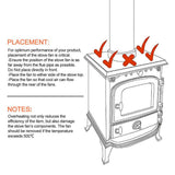 Wood Heater Fan Eco Heat Powered Self-Powered Silent for Fireplace Stove Burner - 45-Degree Angle