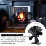 Wood Heater Fan Eco Heat Powered Self-Powered Silent for Fireplace Stove Burner - Extra Image