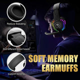 Gaming Keyboard & Mouse & Headset & Mousepad Set RGB Backlit Wired for PC Laptop - 45-Degree Angle