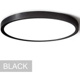 40cm black LED Ceiling Light  Round 18W / 24W Oyster Lamp Modern Cool White Light - Low Angle